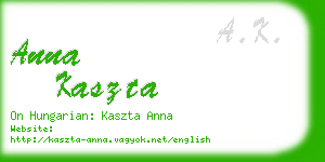 anna kaszta business card